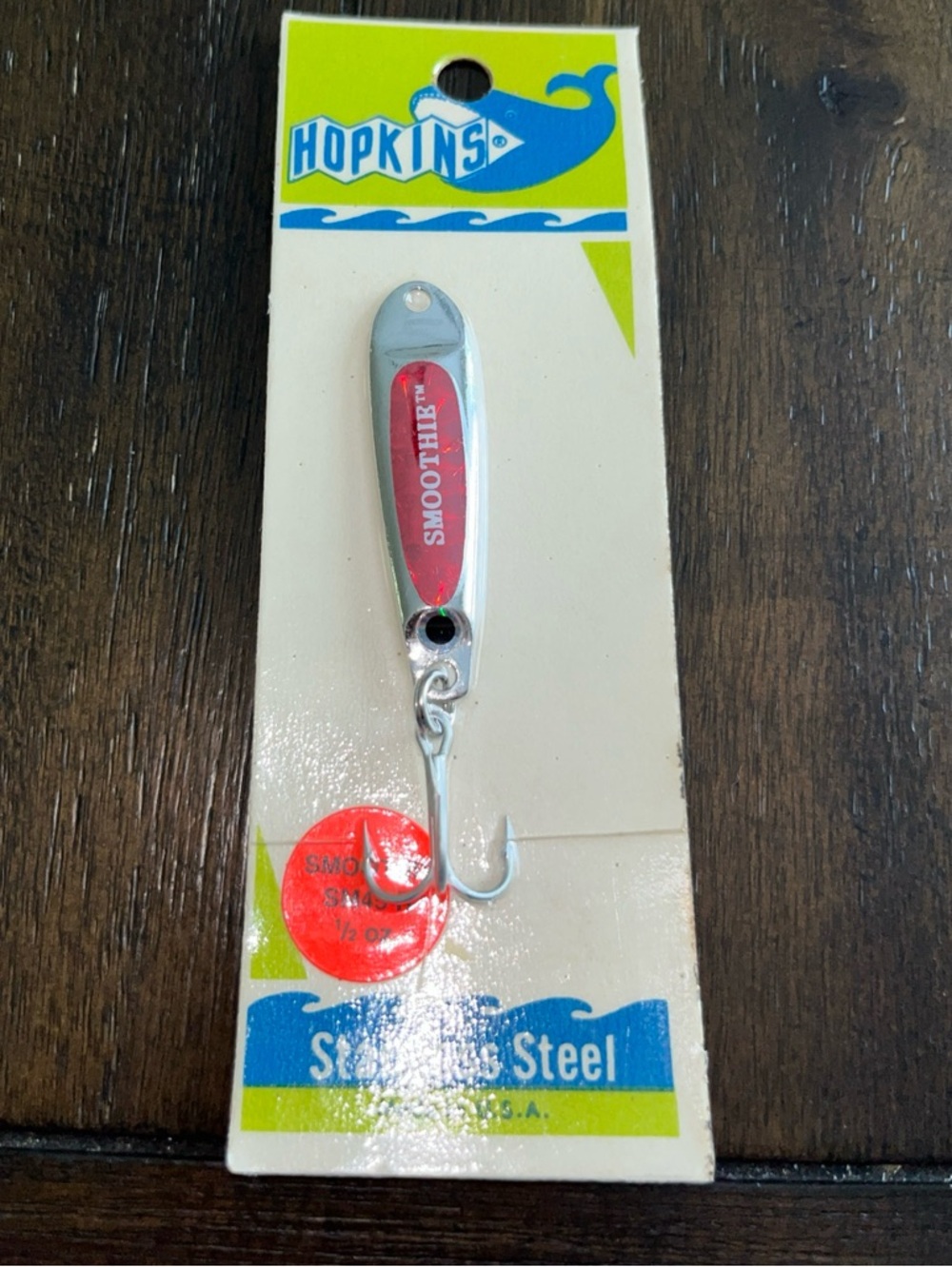 Hopkins SMOOTHIE VTG Old Stock SM45R Stainless Steel Spoon Casting Lure .5 OZ